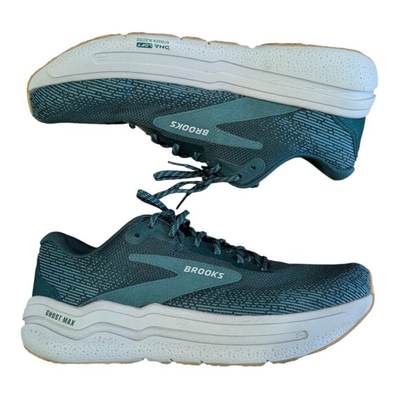 Brooks Ghost Max Mens Size 13 Green Athletic Running Walking Shoes Sneakers - Picture 2 of 7